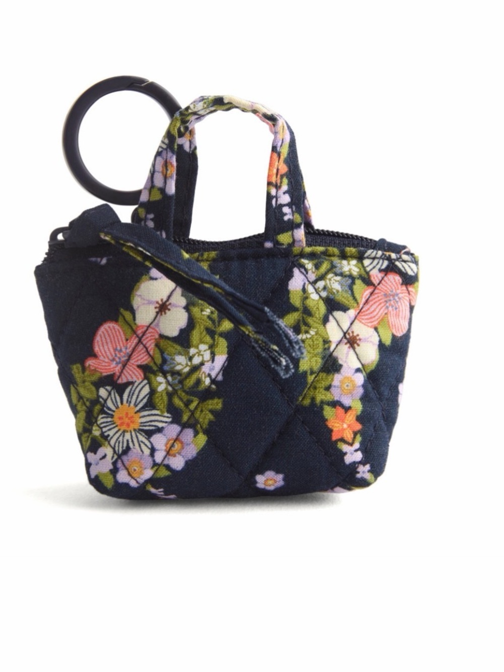 Vera Bradley Paisley Rain Essential Tote Bag Charm Pink Lavender Floral Keychain